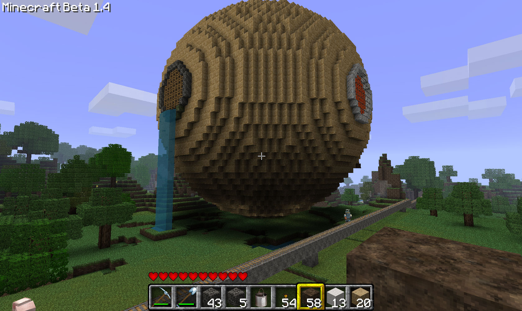 How to build a hollow sphere in Minecraft