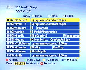 Sky Movies EPG